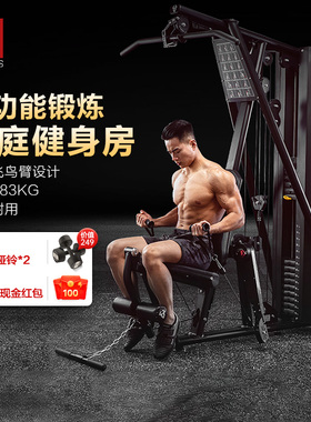 疯拿铁力量站家用健身器材多功能一体飞鸟综合训练器高位下拉器械