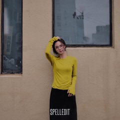 SPELLEDIT2025冬季新品女装指孔修身长袖T恤韩系简约打底衫内搭女