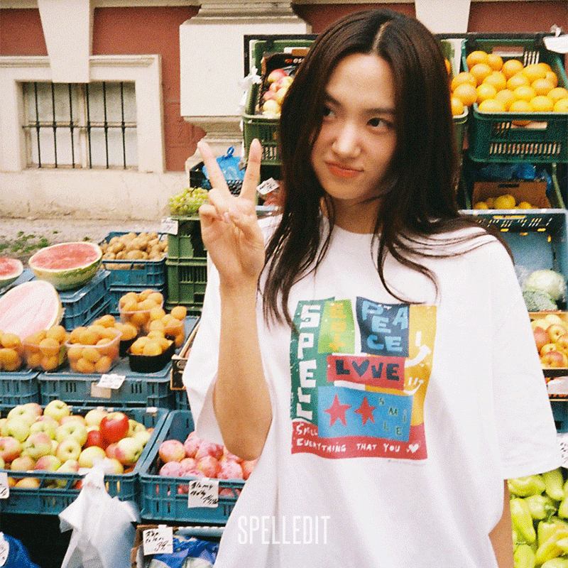 SPELLEDIT冬季新品彩色拼块T恤