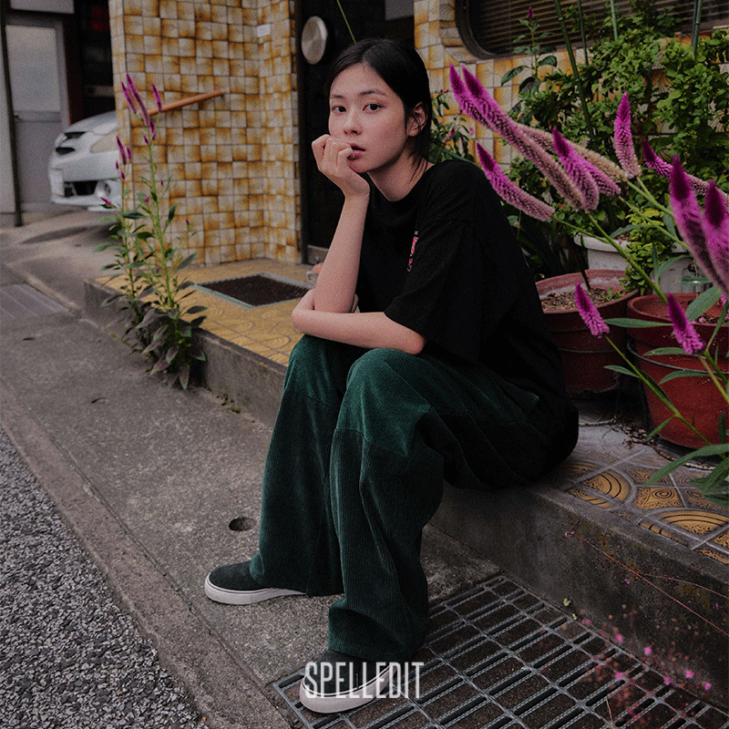 SPELLEDIT2025灯芯绒拼接休闲裤