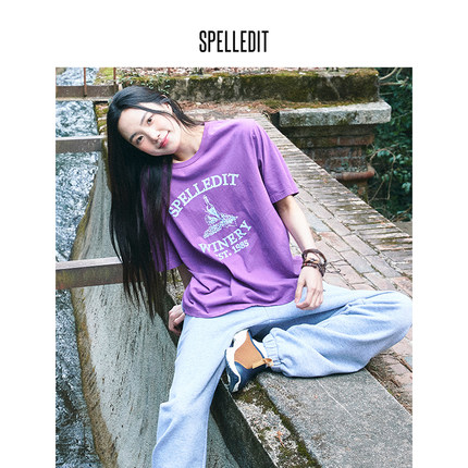 SPELLEDIT2024夏季新款WINERY T恤韩版潮流通勤上衣女时尚休闲