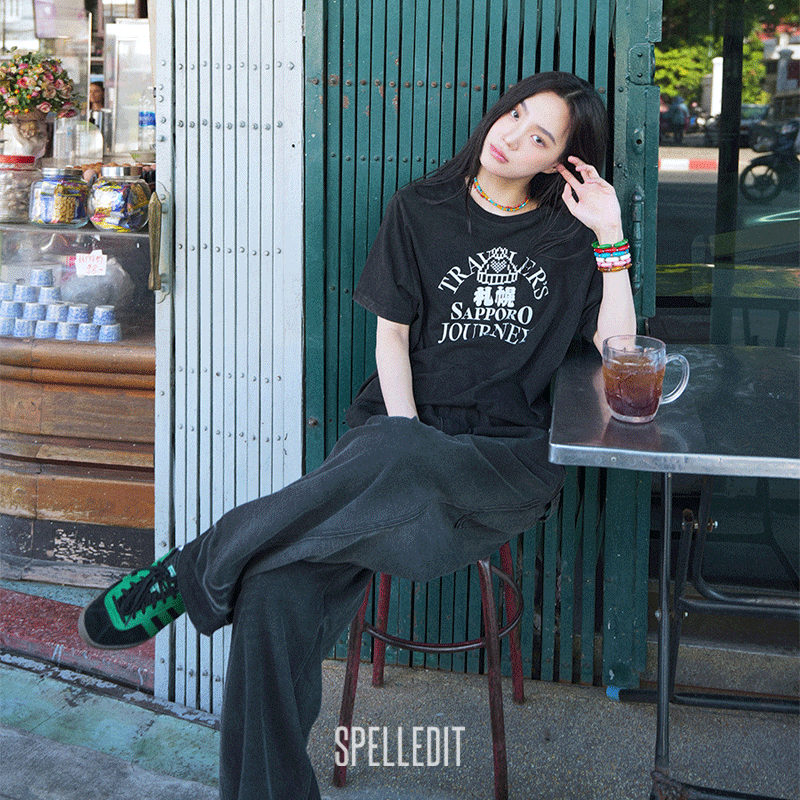SPELLEDIT札幌字母印花短袖T恤女