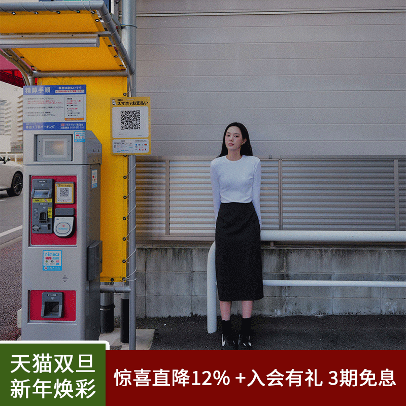 SPELLEDIT2025冬季新品羊毛中长裙简约百搭加厚直筒裙子半身裙女