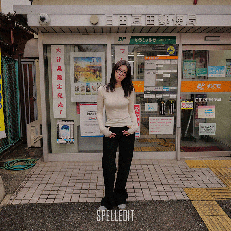 SPELLEDIT指孔修身长袖T恤