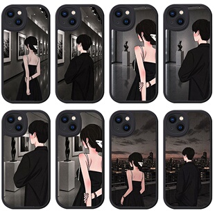 新款小羊皮情侣手机壳插图高级感定制任意机型适用iPhone17/16/151413promax小米17VIVOX200SOPPOFindx9华为