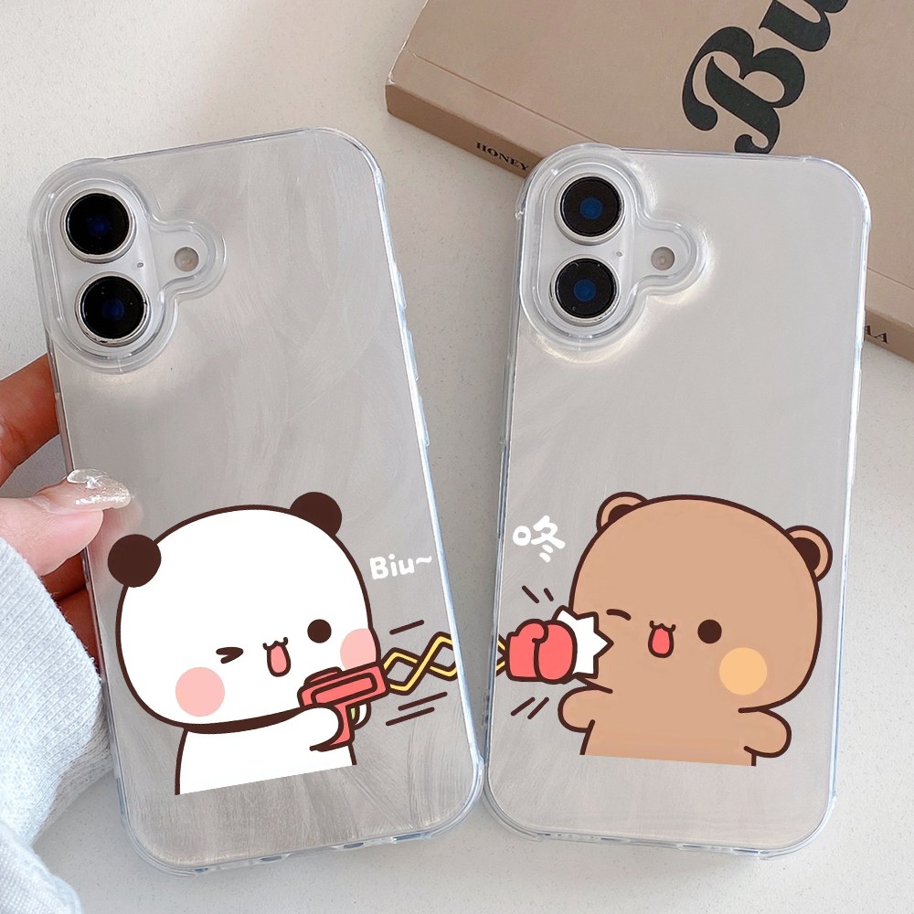 新款玻璃超薄可爱一二布布手机壳情侣任意机型定制适用苹果15Promax小米14VIVOS15红米K60荣耀play5T华为nova