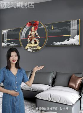 网红战胜佛发客厅装饰画轻奢现代沙背景墙挂画齐天大圣孙悟空三斗