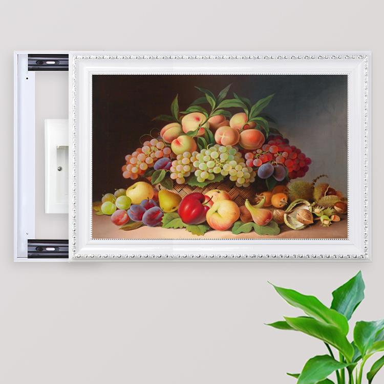 网红欧式电表箱装饰画电盒配电箱遮挡推拉防水无框画简约餐厅水果图片