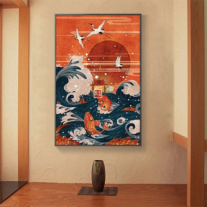 定做和风动漫日式装饰画日本料理寿司店餐厅挂画客厅楼梯过道玄关图片