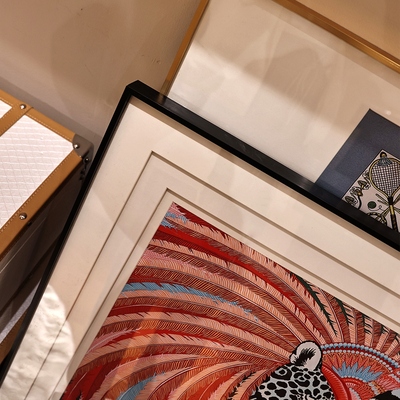 DM物设艺术新款画羽冠捷豹客厅玄关装饰画网红2022高清餐厅挂网红