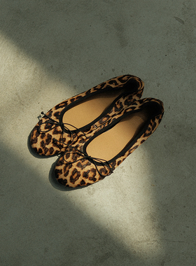敦绿岛·野性丨officesiren豹纹平底芭蕾单鞋