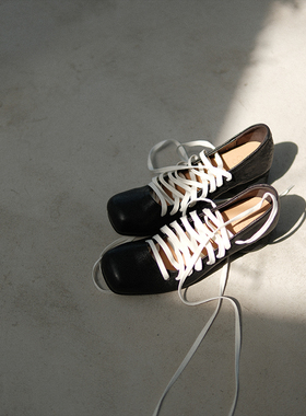 敦绿岛·缠绕丨Entanglement 粗跟高跟绑带芭蕾鞋