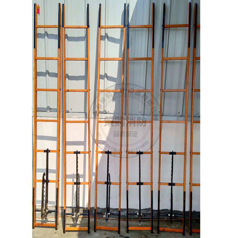 消防单杠梯子国标3c挂钩梯两节消防拉梯抢险救援梯 3米 4米 6米梯