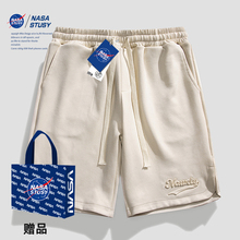NASA官方联名夏季新款休闲麂皮绒短裤男款美式潮流直筒运动五分裤