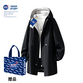 NASA 克苏鲁风衣潮牌痞帅连帽外套 男中长款 STUSY2026秋冬装 新款