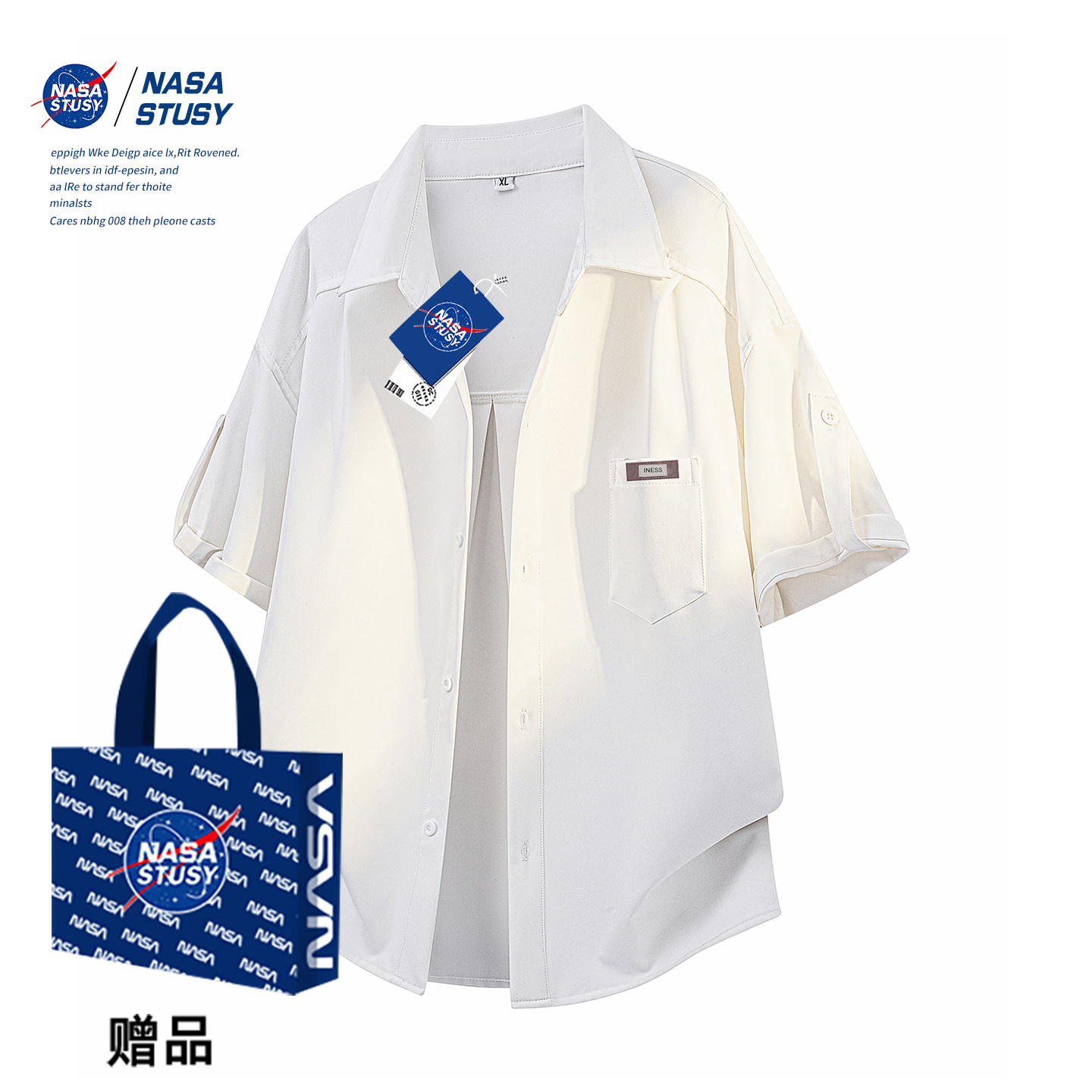 NASA官方进口美式潮牌短袖衬衫图片