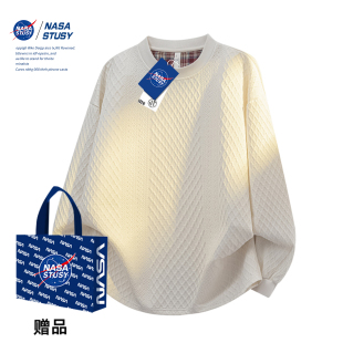 男款 NASA 秋装 高街2025新款 宽松情侣潮牌圆领卫衣 STUSY美式