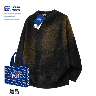 STUSY美式 针织衫 高街2025新款 男款 情侣宽松潮牌毛衣 秋冬装 NASA