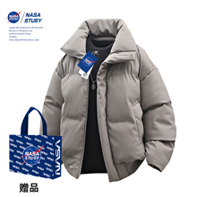 NASA STUSY美式2025冬季加厚保暖皮衣棉衣男款棉袄羽绒棉服外套