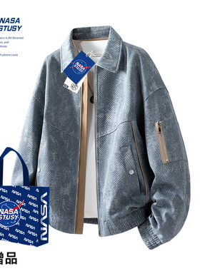 NASA STUSY美式复古2026秋冬装新款男情侣加绒夹克工装高级感外套