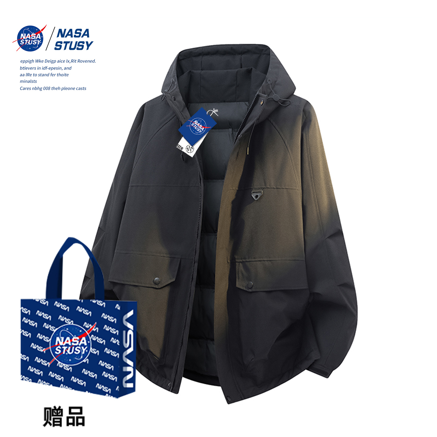 NASA官方进口美式潮牌棉衣外套