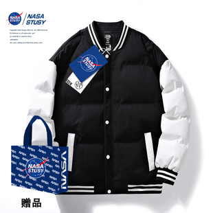 棒球服加厚保暖棉衣男款 2025冬季 棉袄羽绒棉服外套 STUSY美式 NASA