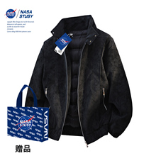 NASA STUSY美式2025冬季新款加厚保暖男款皮衣防寒羽绒服外套
