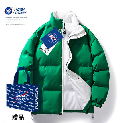 NASA STUSY棉袄冬天潮牌加厚棉衣男款情侣羽绒棉服男秋冬季外套