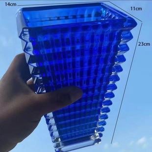 花瓶摆件客厅插花玻璃高级感水晶轻奢高端大口径玫瑰高颜值鲜花