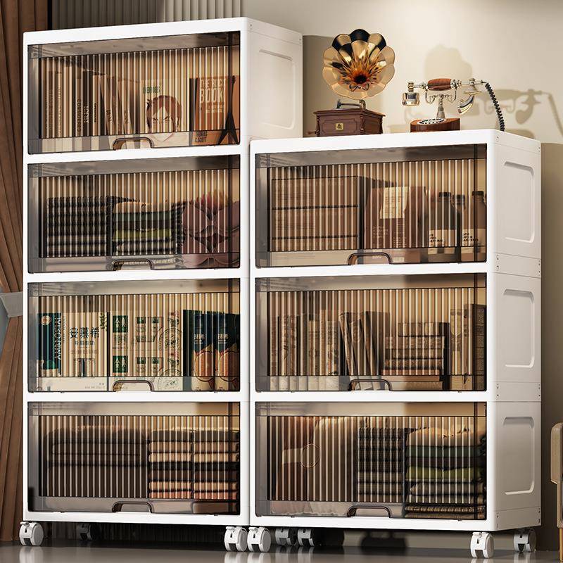 40-70CM 多层翻盖抽屉式客厅厨房玩具储物柜零食杂物柜透明收纳柜