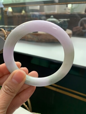 【玉彩儿】天然玉石翡翠春彩浓紫胖圆条59.1*11特价