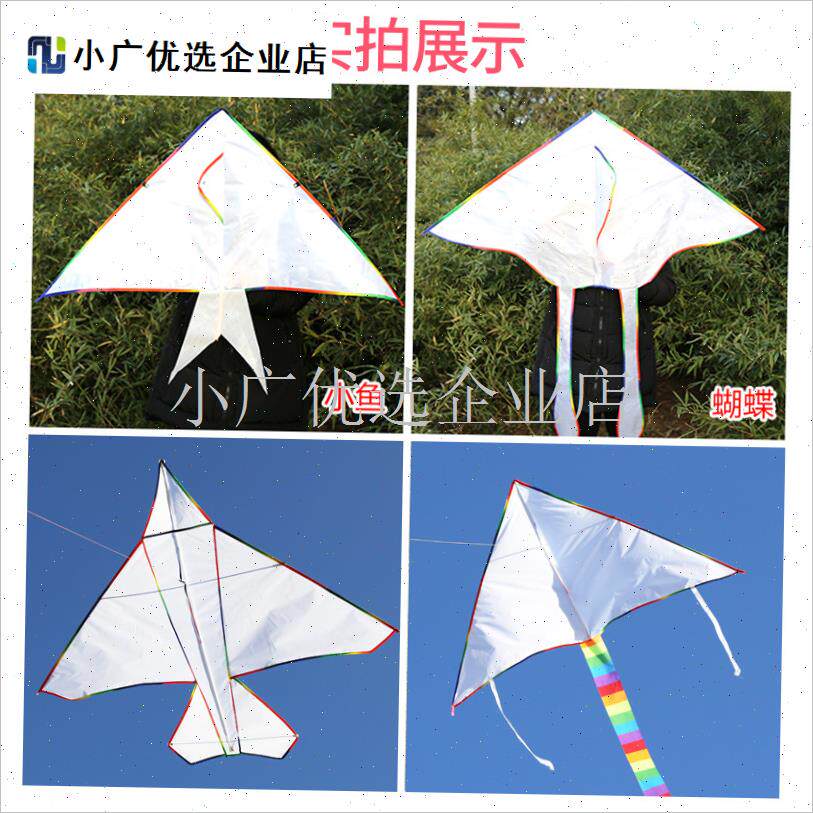 潍坊风筝 大型手工diy手绘空白风筝 diy填色风Z筝包邮送线\
