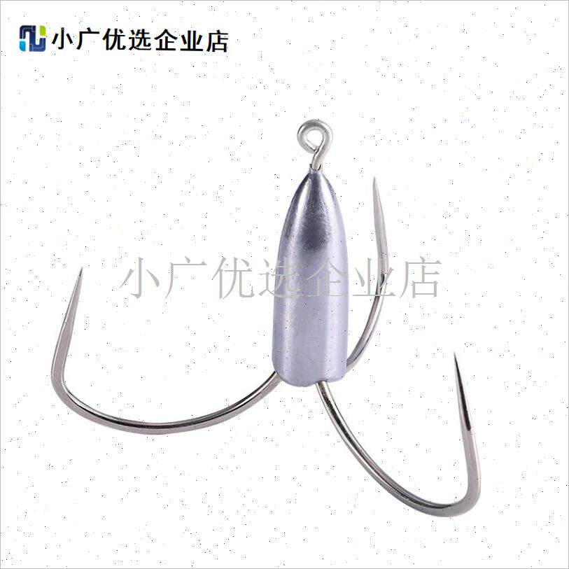 三锚钩渔b具三本钩钩鱼铅坠搜鱼钩三爪钩四爪钩钓具一体带铅锚钩\
