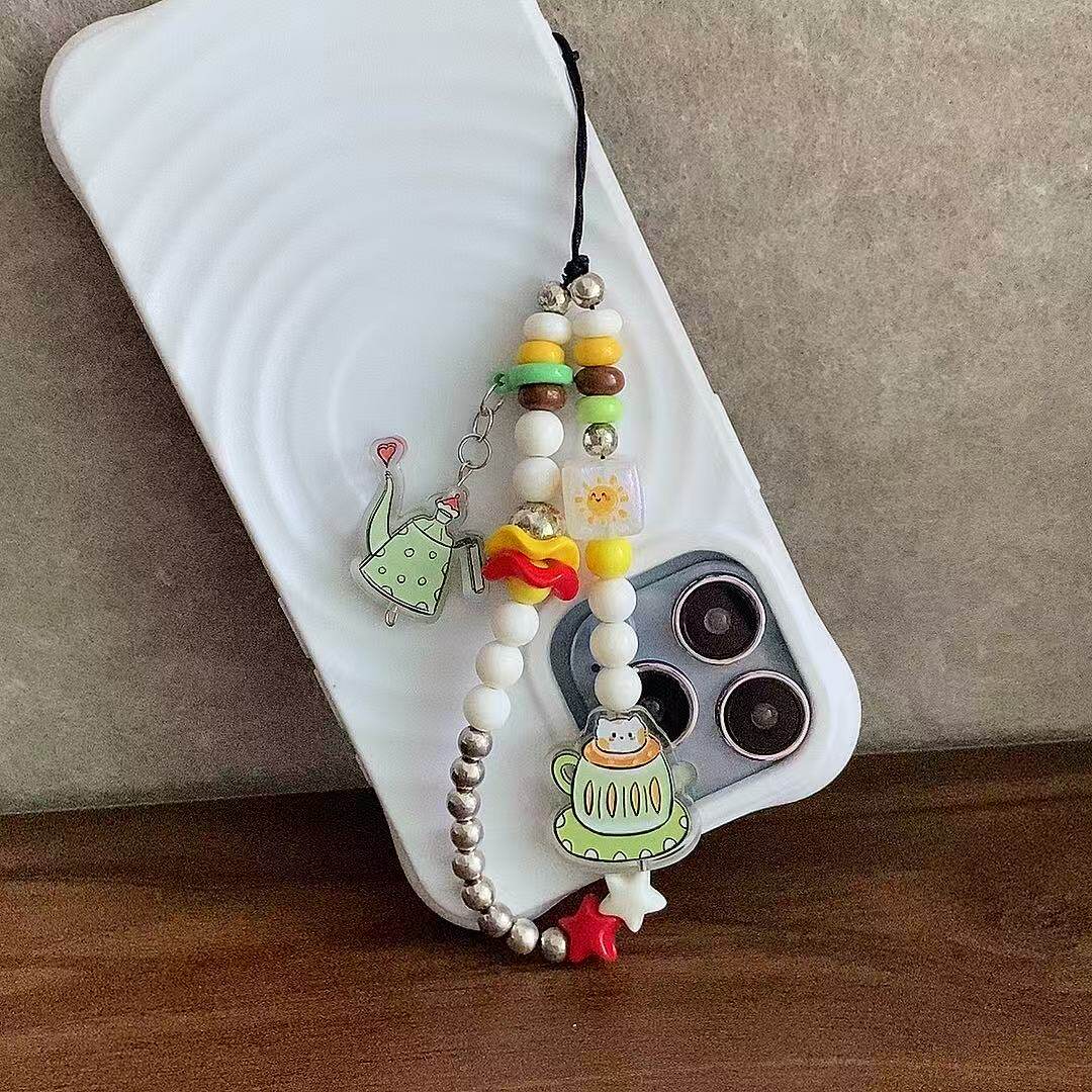 茶杯猫手机链卡通手机挂绳新款