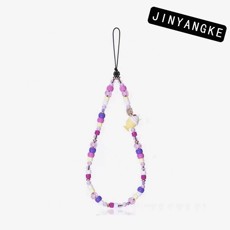 冰淇淋狂热手机链创意手机挂绳短款ccd相机挂链新款手腕防摔挂件手工珠串吊坠高级感女款ins风潮牌链条吊坠