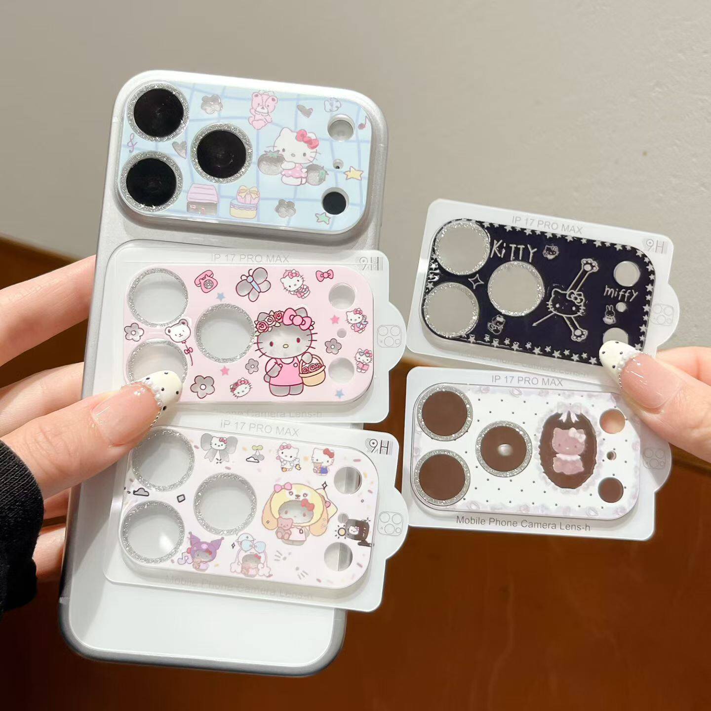 kitty猫卡通镜头膜适用苹果18pro镜头贴iphone18promax摄像头保护贴可爱防摔17pro保护膜17promax底座膜个性