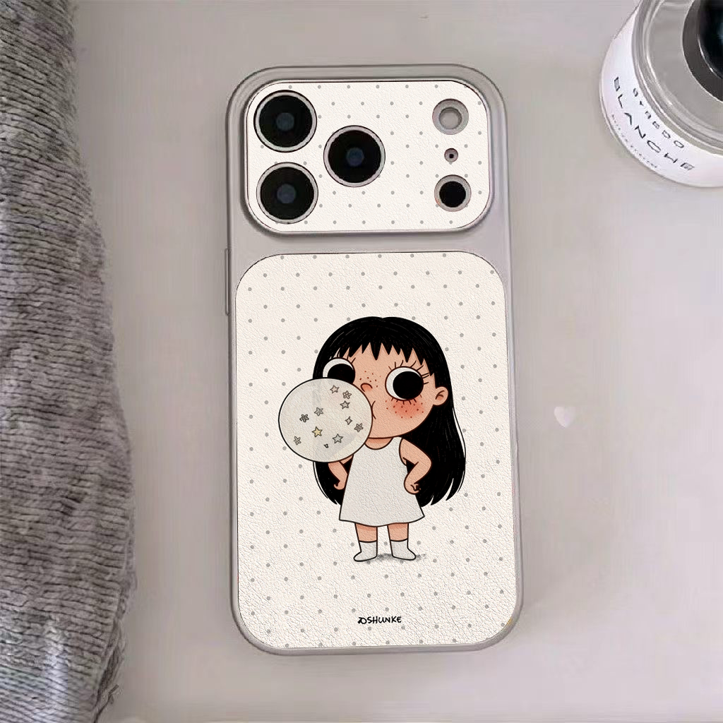 泡泡小玉适用苹果18pro手机壳卡通iphone17promax保护套秒变大视窗16/15/14外壳vivos50新款防摔壳网红可爱
