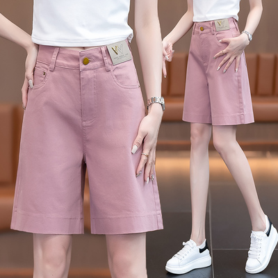 粉色牛仔短裤女夏季薄款