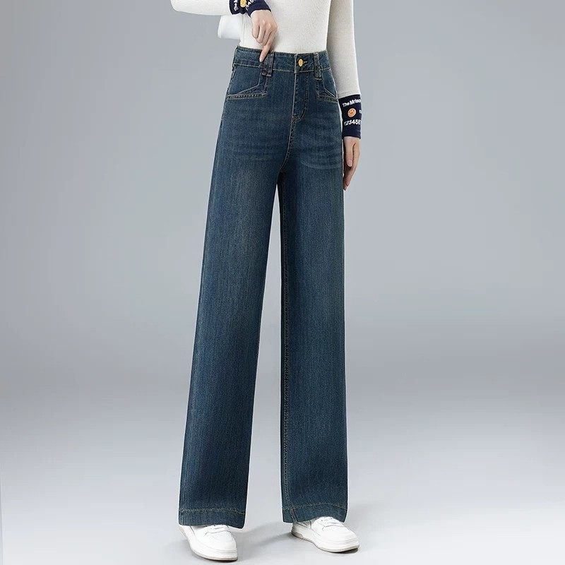 广州新塘的牛仔裤女秋冬款窄版直筒裤垂感高级感加绒裤子女烟管裤,女装/女士精品,牛仔裤,淘宝优惠券,粉丝福利购,淘宝优惠卷