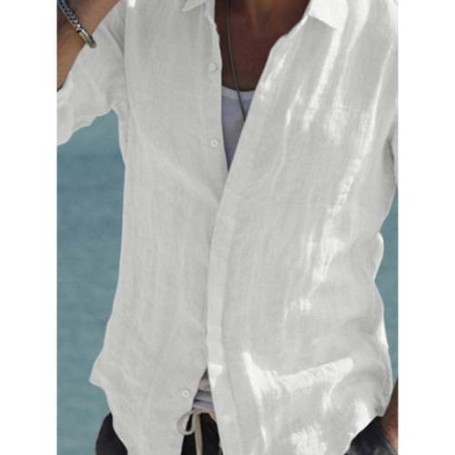 Men's Long Sleeve Shirt Large Size Casual Cardigan Shirt