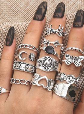 Hot selling retro butterfly joint ring women 复古蝴蝶戒指女