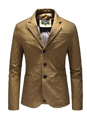 Men jacket pure cotton top casual men clothing男士棉西装外套