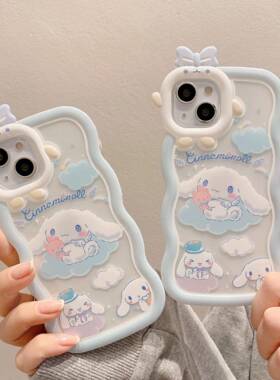 适用于波浪小怪兽苹果16手机保护壳iPhone 15 14 13 12 11 PRO max plus卡通XR XS X光油保护套大孔CASES COV