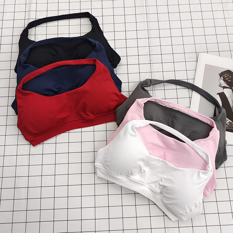 DF系列健身内衣impact运动挂脖文胸性感大露背高弹力带胸垫撸铁