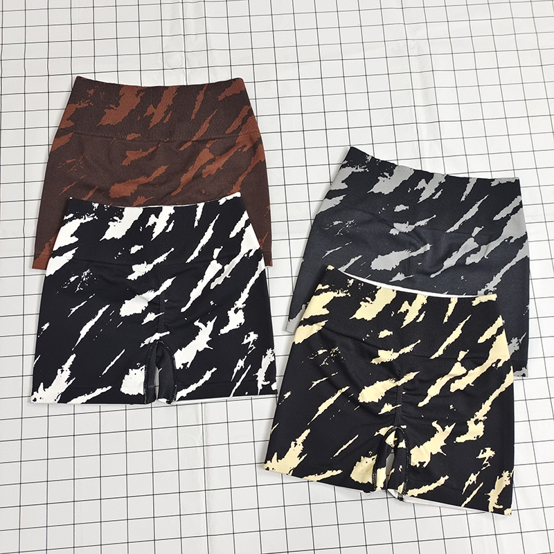 紧身高腰提臀扎染健身裤速干