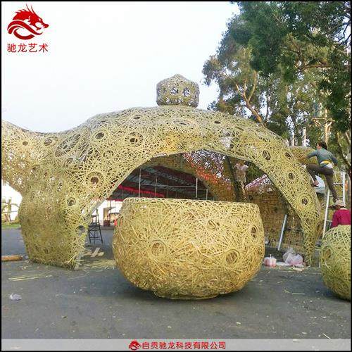 大型竹编景观造型定制室外竹艺雕塑藤艺竹篾异形装置公园景观定做,特色手工艺,其他特色工艺品,淘宝优惠券,粉丝福利购,淘宝优惠卷
