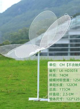 户外不锈钢镂空蝴蝶雕塑售楼部广场草坪铁艺发光景观小品装饰摆件