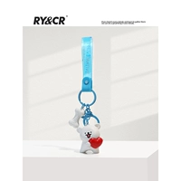 Линия щенка, обнимающего любовь - белая