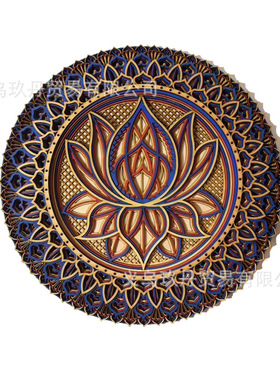 Lotus Flower Wooden Mandala-Art Wall 莲花木质曼陀罗艺术墙饰