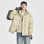 2025冬季 男士 纯色简约风立领面包服街潮保暖羽绒服外套